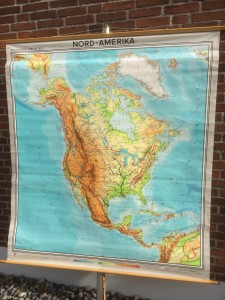 Gammelt skolekort Nord Amerika
