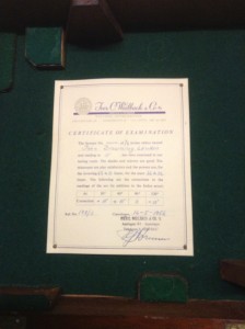 Certificate of examination
